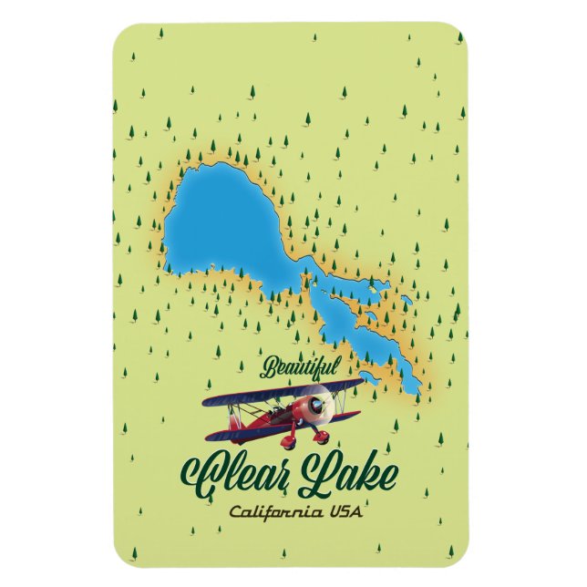 Magnet Flexible Clear Lake California USA map (Vertical)