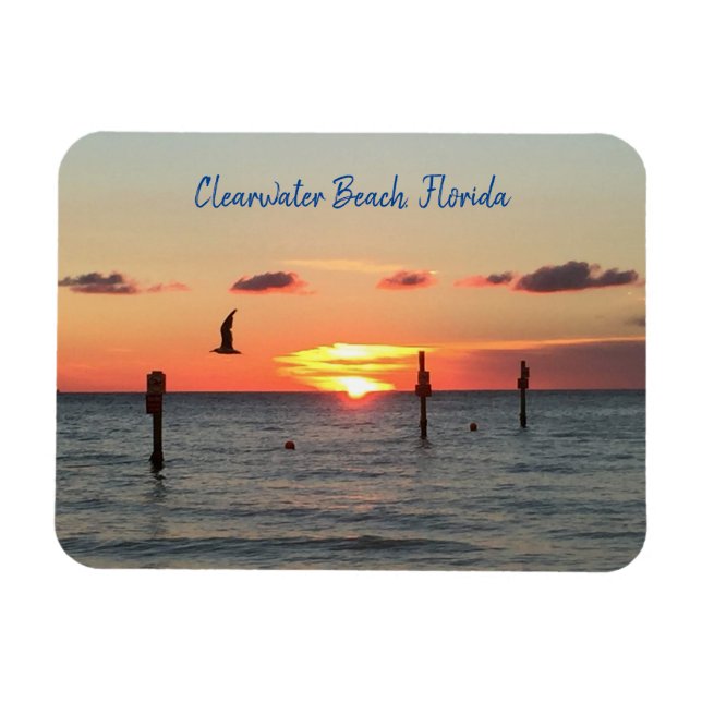 Magnet Flexible Clearwater Beach, Floride sunset aimant (Horizontal)
