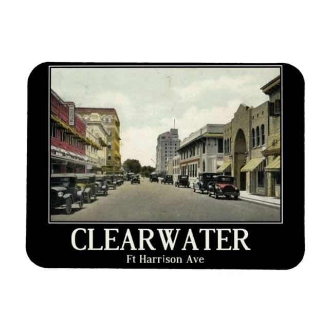 Magnet Flexible Clearwater FL, Floride, Style Vintage (Horizontal)