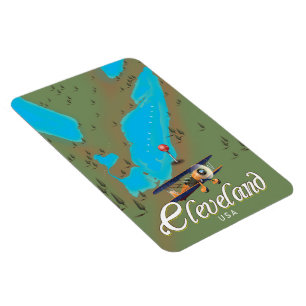 Magnet Flexible Cleveland, Ohio affiche de voyage vintage impressi