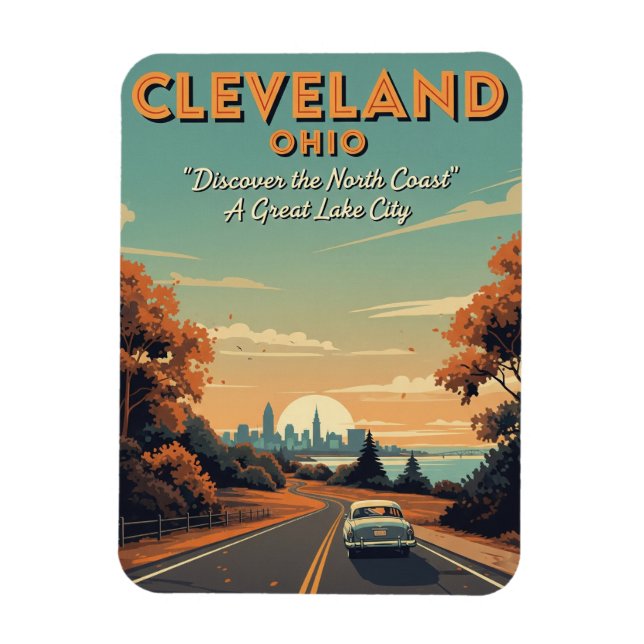 Magnet Flexible Cleveland Ohio Vintage voyage (Vertical)