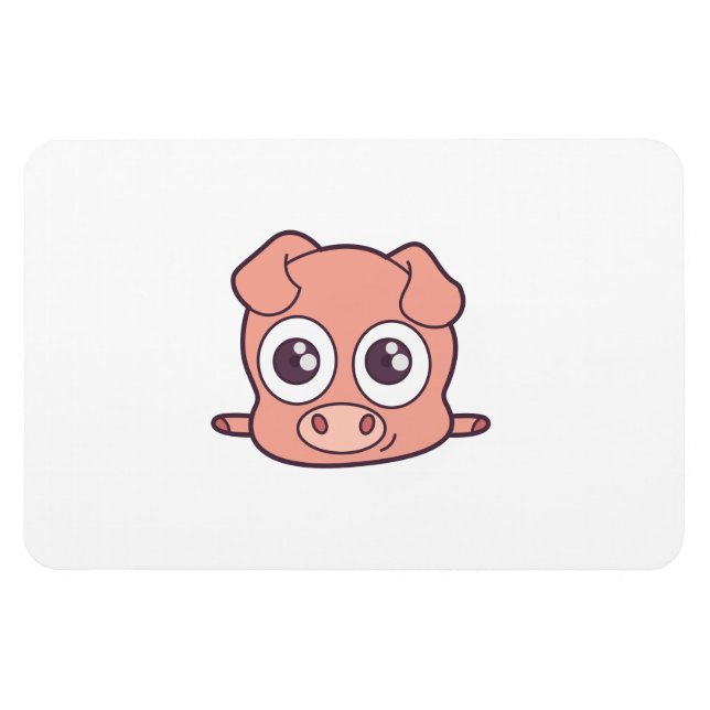 Magnet Flexible Clipart mignon de porc (Horizontal)