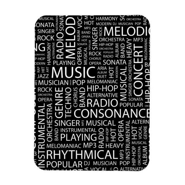 Magnet Flexible Cloud de mot motif MUSIQUE (Vertical)