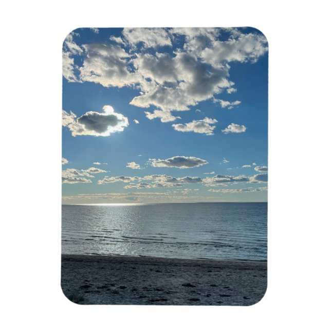 Magnet Flexible Clouds Cloudy Blue Sky Empty Beach  (Vertical)
