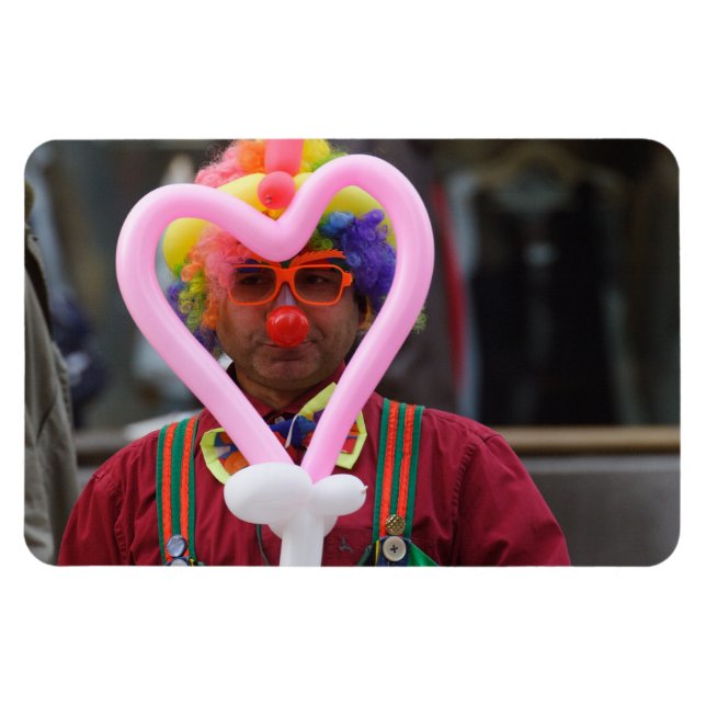 Magnet Flexible Clown au coeur rose (Horizontal)