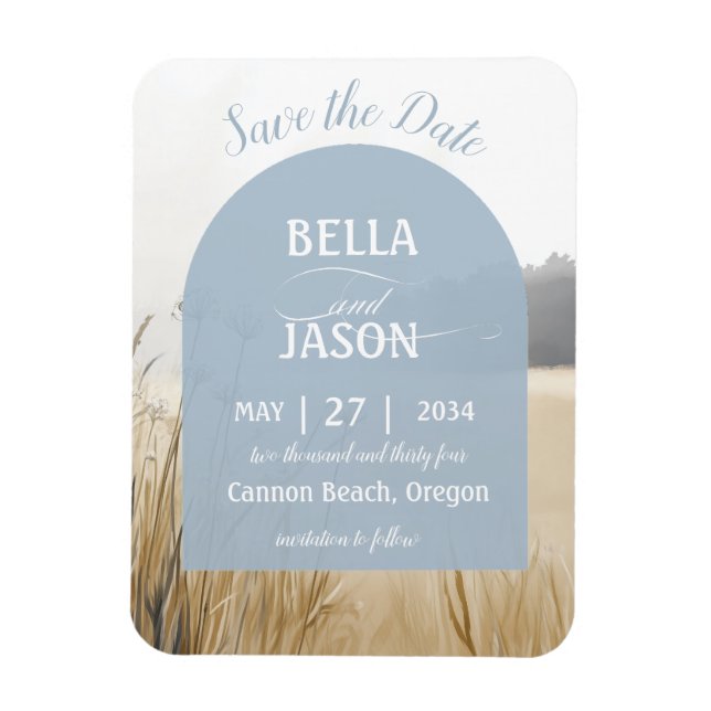 Magnet Flexible Coastal Chic Wedding Enregistrer la date (Vertical)
