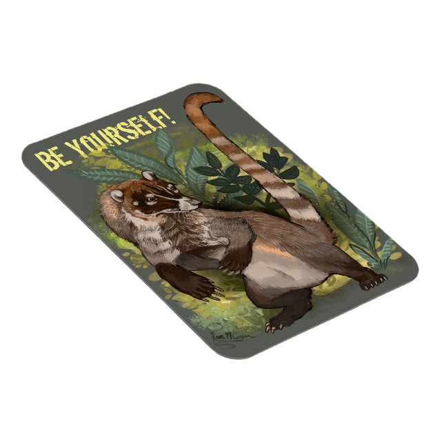 Magnet Flexible Coatamundi ou Coati noir blanc (Côté Droit)