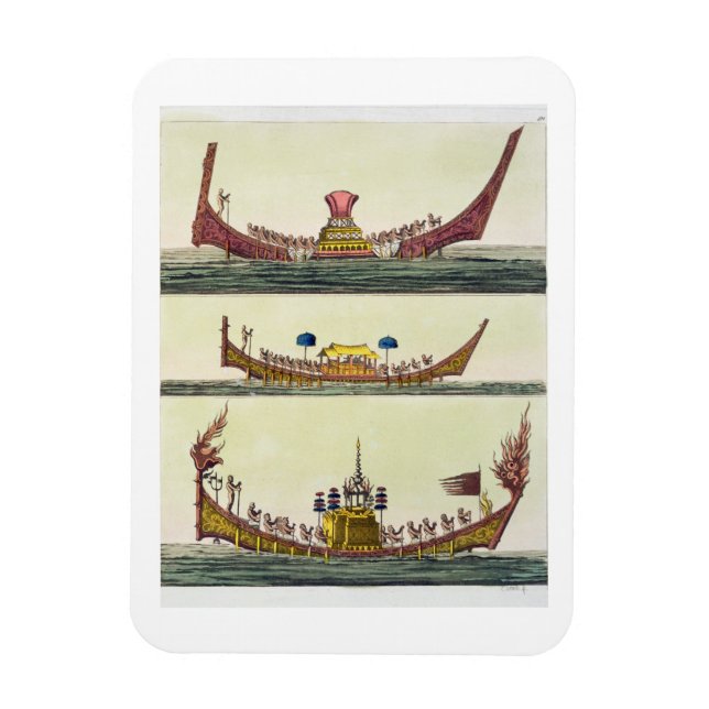 Magnet Flexible Cochin Chinese ships, illustration de 'Le Costum (Vertical)