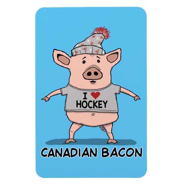 Magnet Flexible Cochon de bacon canadien drôle et mignon (Vertical)