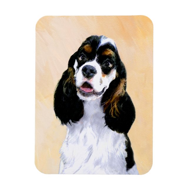 Magnet Flexible Cocker Spaniel (Parti) Peinture - Art Chien origin (Vertical)