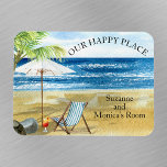 Magnet Flexible Cocktail Beach Chair Happy Place Cruise Door<br><div class="desc">This design may be personalized in the area provided by changing the photo and/or text. Or it can be customized by clicking Personalize this Template and then choosing the click to customize further option and delete or change the color of the background, add text, change the text color or style,...</div>
