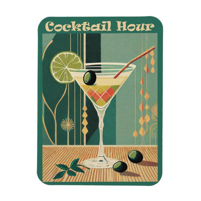 Magnet Flexible Cocktail de l'heure Moderne du milieu du siècle Ma (Vertical)