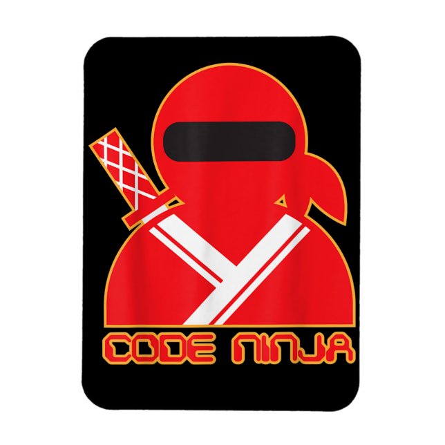 Magnet Flexible Code Ninja Computer Coding Engineer Funny Lovers (Vertical)