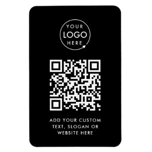 Magnet Flexible Code QR   Black Business Logo Professional Modern