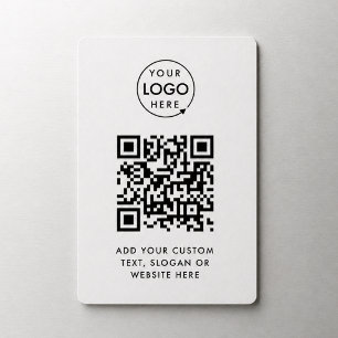 Magnet Flexible Code QR   Business Logo Professionnel Simple Blanc