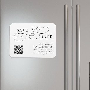 Magnet Flexible Code QR calligraphié tourbillonnant romantique pou