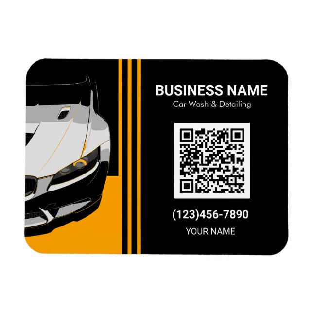 Magnet Flexible Code QR de detailing et lavage de voiture (Horizontal)