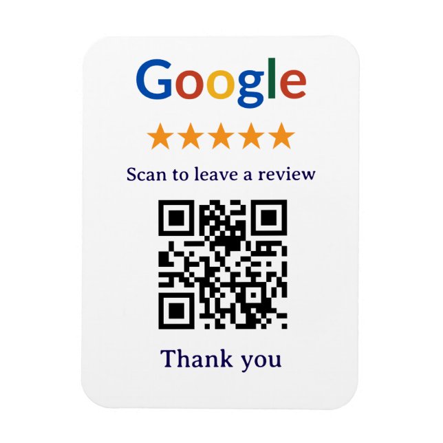 Magnet Flexible Code QR de révision Google pour entreprise profess (Vertical)