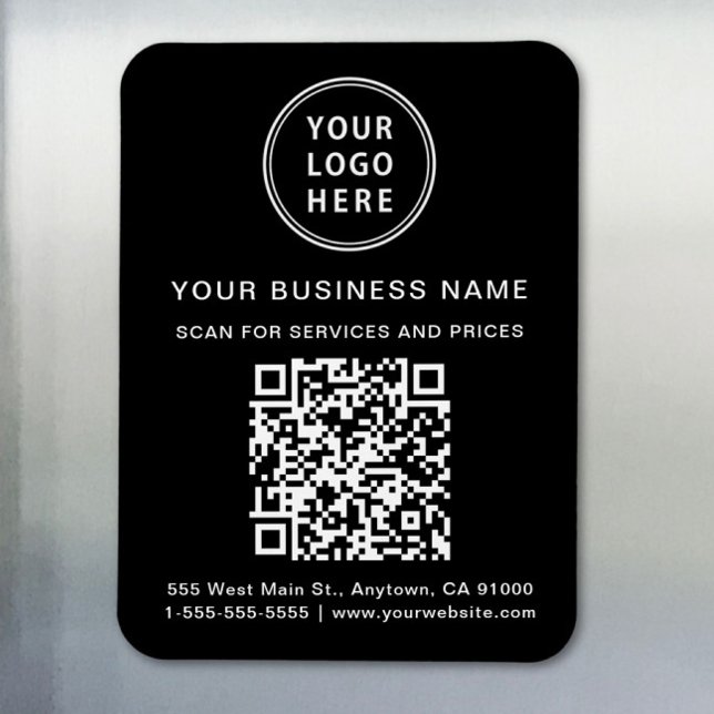 Magnet Flexible Code QR du logo commercial promotionnel noir (Créateur téléchargé)