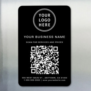 Magnet Flexible Code QR du logo de l'entreprise promotionnel noir