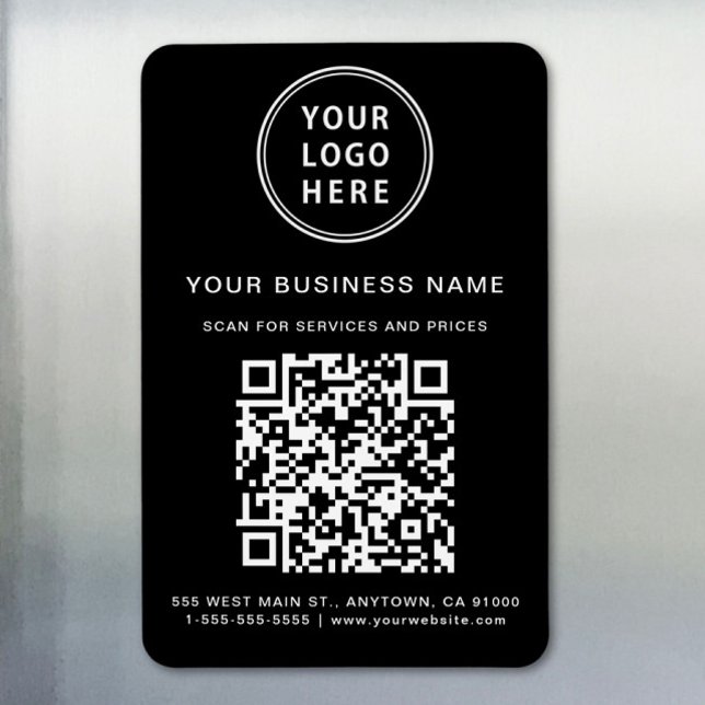 Magnet Flexible Code QR du logo de l'entreprise promotionnel noir (Créateur téléchargé)