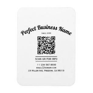 Magnet Flexible Code QR Minimaliste Noir Et Blanc Simple Clair
