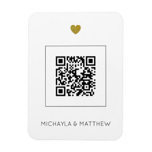 Magnet Flexible Code QR moderne sur la Faire-part de mariage blanc