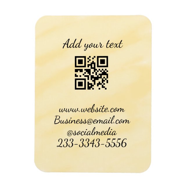 Magnet Flexible code QR personnalisé simple ajouter votre nom text (Vertical)