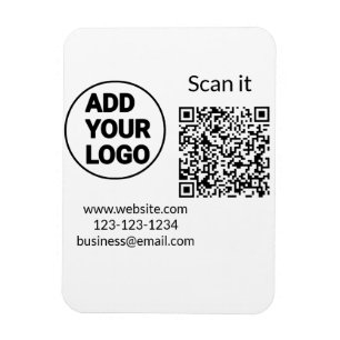 Magnet Flexible Code QR simple minimaliste ajouter un logo scanner