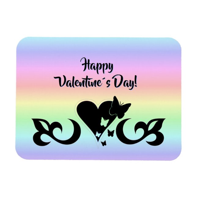 Magnet Flexible Coeur avec papillon et Lily (Horizontal)