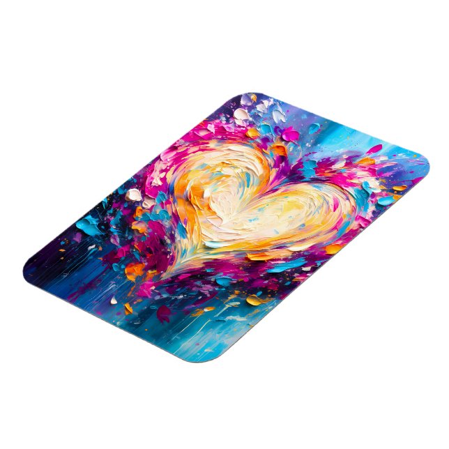 Magnet Flexible Cœur d'amour moderne abstrait coloré (Côté Gauche)