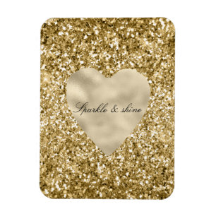 Magnet Flexible Coeur de la Parties scintillant d'or personnalisée