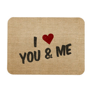 Magnet Flexible Coeur de la toile de jute I vous et moi