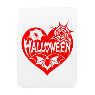Magnet Flexible Cœur d'Halloween, Forme de cœur rouge, Toile d'ara
