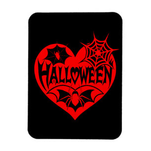 Magnet Flexible Cœur d'Halloween, forme de cœur rouge, toile d'ara