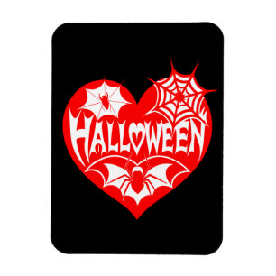 Magnet Flexible Cœur d'Halloween, Forme de cœur rouge, Toile d'ara