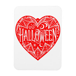 Magnet Flexible Cœur d'Halloween, Forme de cœur rouge, Vacances