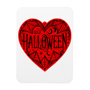 Magnet Flexible Cœur d'Halloween, Forme de cœur rouge, Vacances