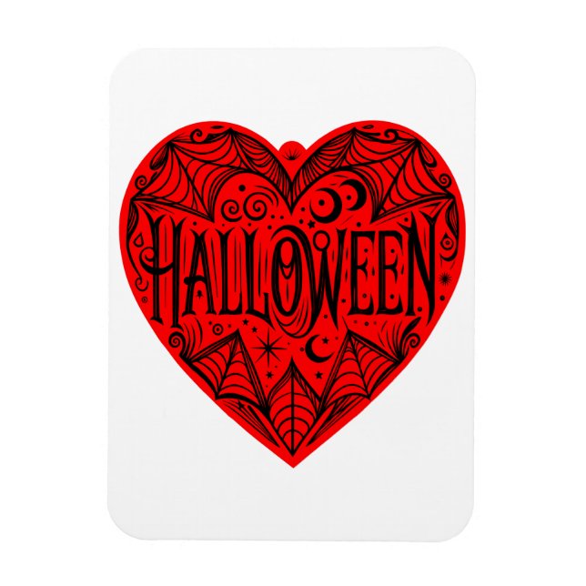 Magnet Flexible Cœur d'Halloween, Forme de cœur rouge, Vacances (Vertical)