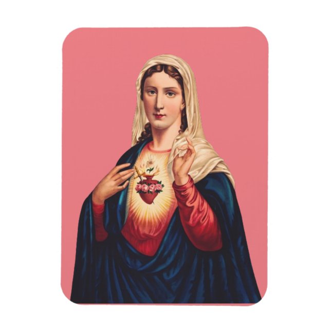 Magnet Flexible Cœur immaculé de la Vierge Marie (Vertical)