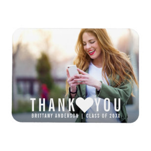 Magnet Flexible Coeur moderne de Merci d'obtention du diplôme