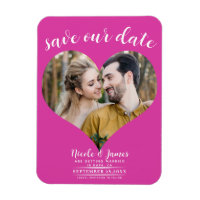 Cœur Rose Chaud Photo Mariage Épargnez la Date