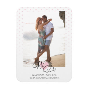 Magnet Flexible Coeur rose Nous Citons Pois Mariage photo