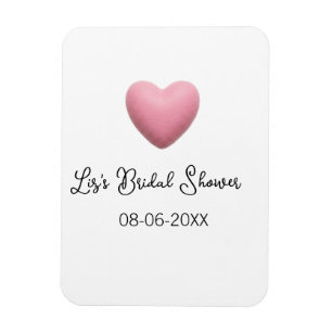 Magnet Flexible Cœur rose pastel rétro date de baby shower bohème 