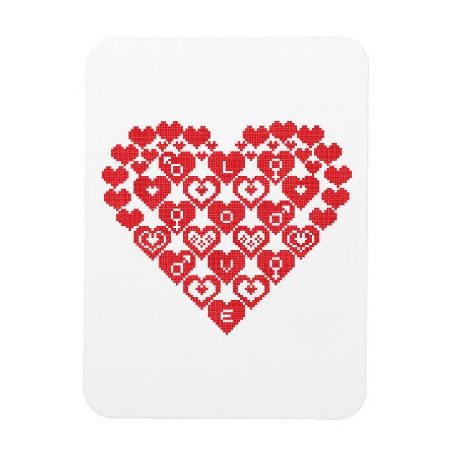 Magnet Flexible COEUR rouge des coeurs (Vertical)