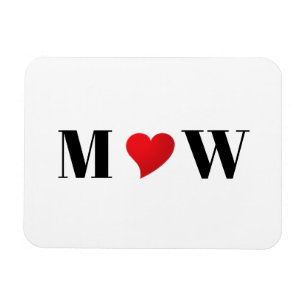Magnet Flexible Coeur rouge mignon personnalisées couple initiales