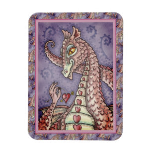 MAGNET FLEXIBLE COEUR SUR UNE CHAÎNE DRAGON ROSE VALENTINE, IMAGIN