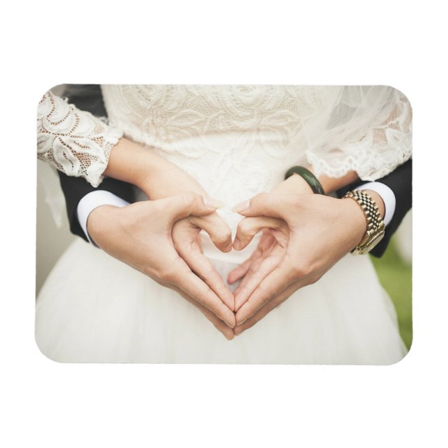 Magnet Flexible Coeurs dans nos mains Mariage (Horizontal)
