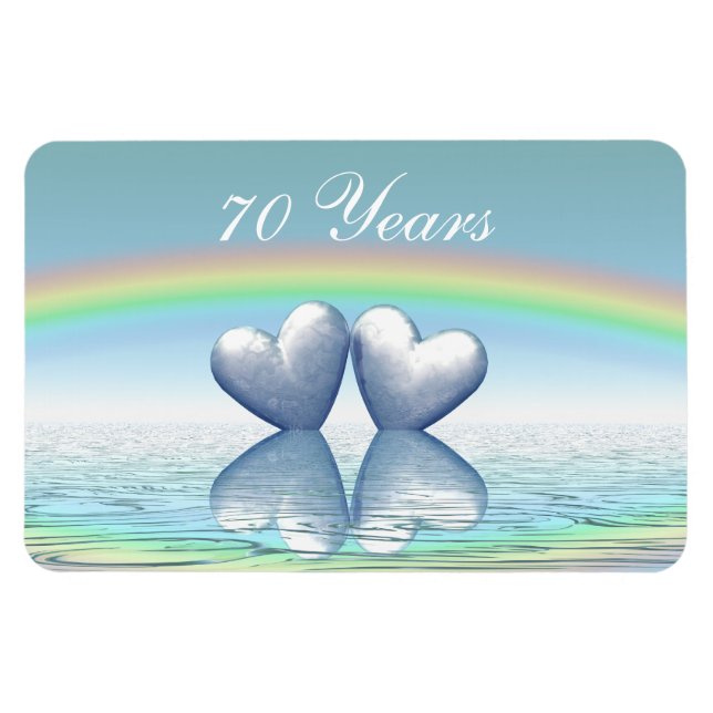 Magnet Flexible Coeurs de platine du 70e anniversaire (Horizontal)