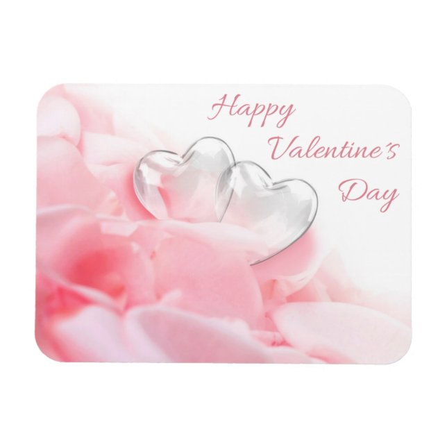 Magnet Flexible Coeurs de verre romantique Heureuse Sainte-Valenti (Horizontal)